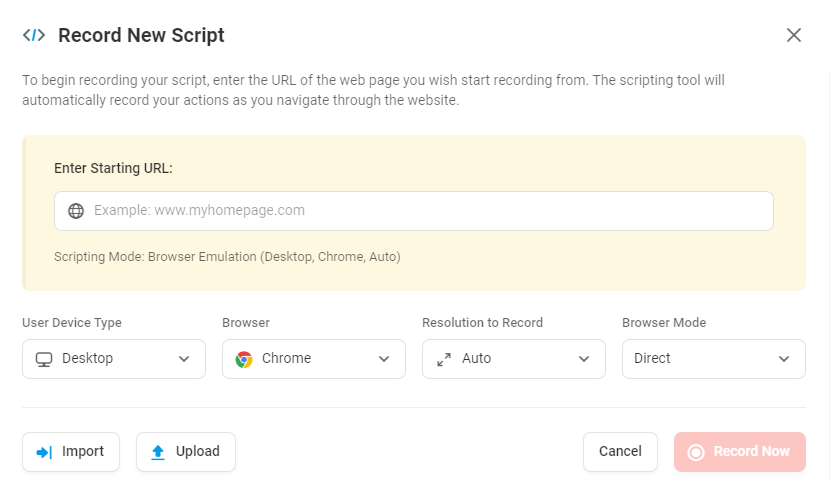 setup record scripts